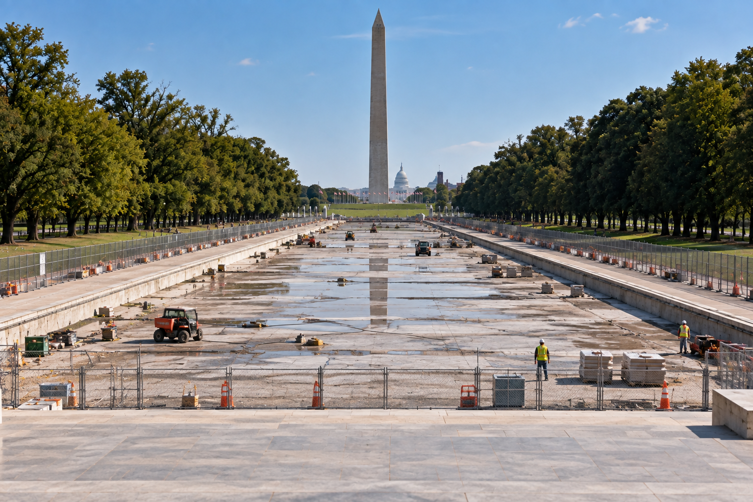 Trump Blamed Vandals for Reflecting Pool Damage. The Contractor Blamed the Renovation. — article image