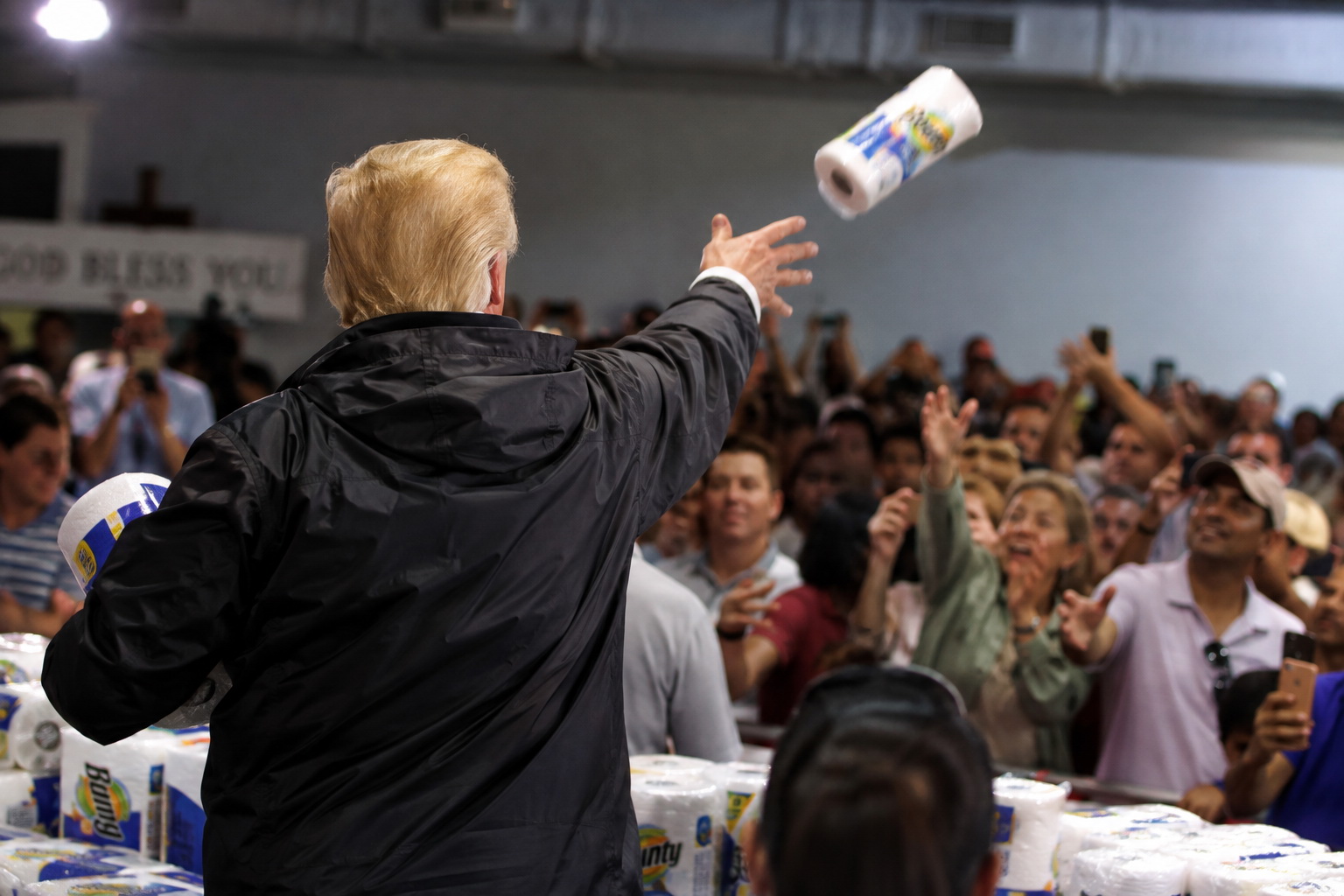Trump Tosses Paper Towels in Hurricane-Ravaged Puerto Rico — article image