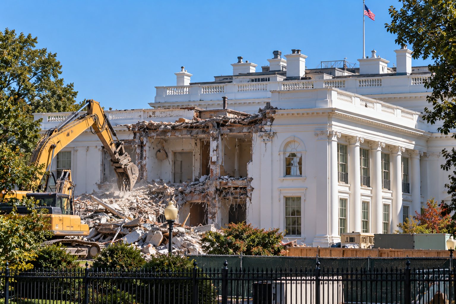 Trump Begins Demolishing White House East Wing Without Congressional Approval, Raising Serious Legal Questions — article image