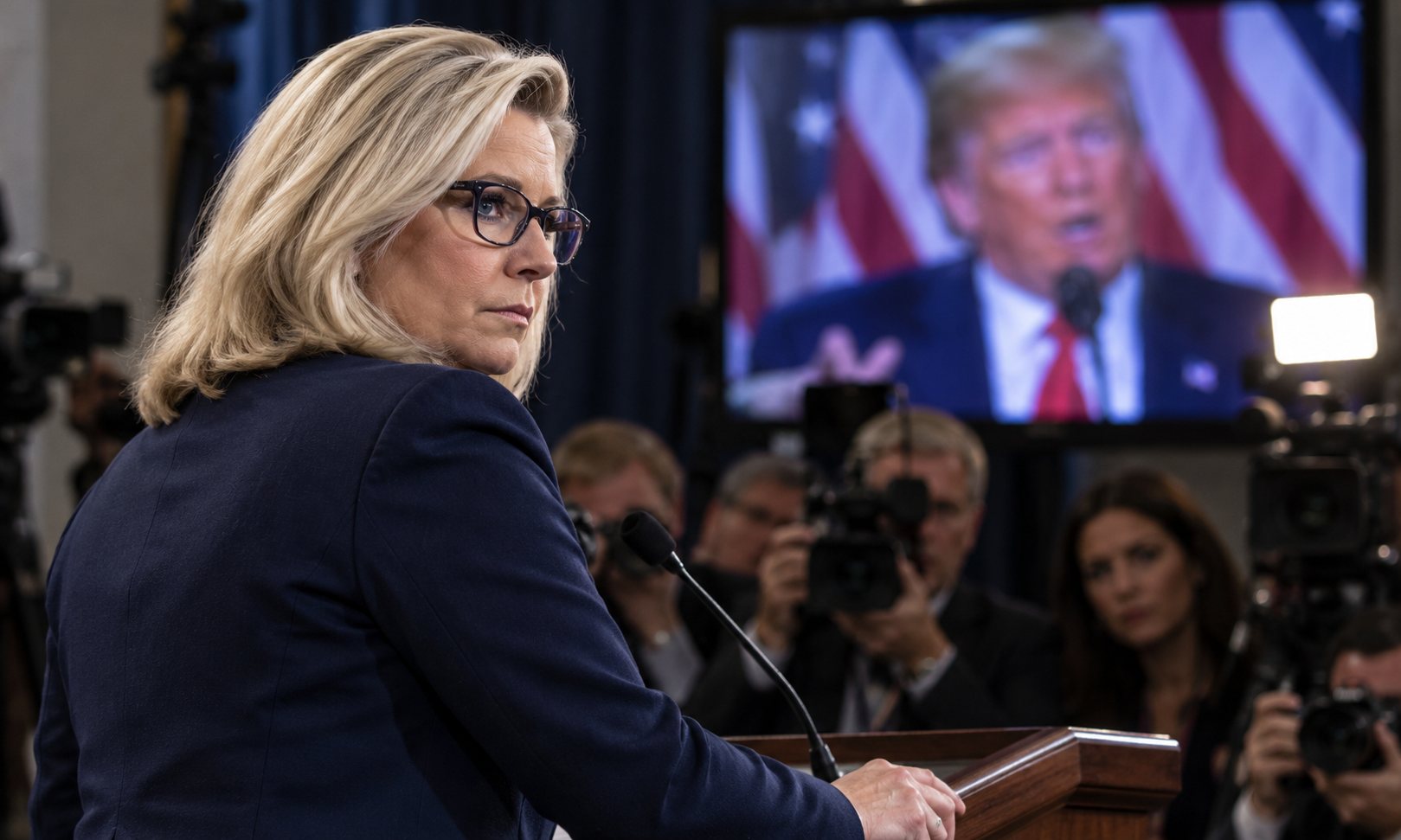Trump Sparks Outrage After Suggesting Liz Cheney Face Guns Pointed at Her — article image